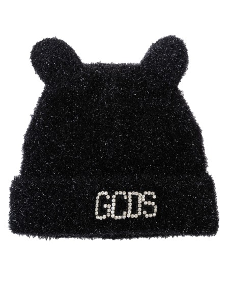 Shop GCDS Saldi Cappello: GCDS berretto invernale nero con orecchie.
Logo lettering brillante.
Composizione: 70% poliammide 30% poliestere.
Fabbricato in Italia.. FW22W010520-02