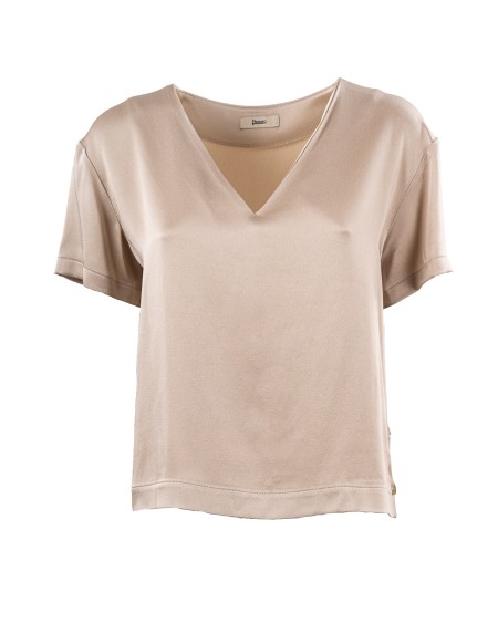 Shop HERNO  Top: Herno blusa in casual satin.
Maniche corte.
Scollo a V.
Spacchi laterali con automatici.
Composizione: 71% Acetato, 29% Viscosa.
Made in Bulgaria.. BL000009D-1987