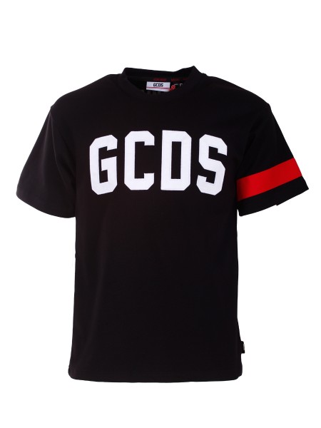 Shop GCDS  T-shirt: GCDS t-shirt girocollo con logo frontale.
Oversize fit.
Composizione: 100% cotone.
Fabbricato in Italia.. CC94M021004-02