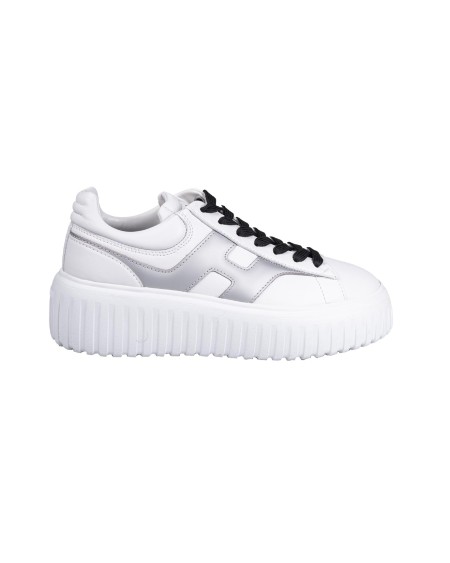 Shop HOGAN Saldi Sneakers: Hogan sneakers Hogan H-Stripes bianco.
Tomaia in nappa.
Inserti in pelle lucida.
H laterale.
Fussbett in memory foam 8 mm.
Suola in EVA.
Altezza totale 5,8 cm.
Indicazioni di cura e mantenimento incluse.
Custodia in tessuto inclusa.
Include un paio di lacci aggiuntivi.
Made in Italy.. HXW6450FE91NCD-0351