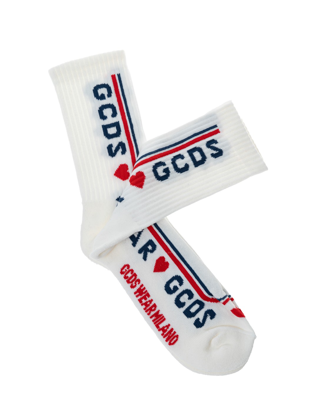 shop GCDS  Calze: GCDS calze con logo e cuore.
Composizione: 85% cotone 5% elastan 10% poliammide.
Made in Italy.. FW22M010022-01 number 2755458