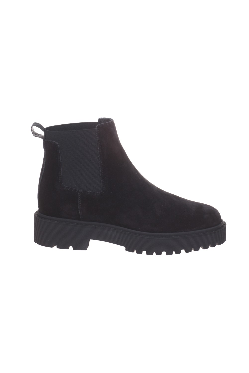 shop HOGAN Saldi Scarpe: Hogan Chelsea boot in suede, nero.
Tomaia in suede.
Inserti elastici.
Guardolo con cuciture a passo largo.
Fussbett in memory foam.
Suola in EVA.
Altezza totale 5 cm.
Custodia in tessuto inclusa.
Fabbricato in Italia.. HXW5430DG80BYE-B999 number 8970692