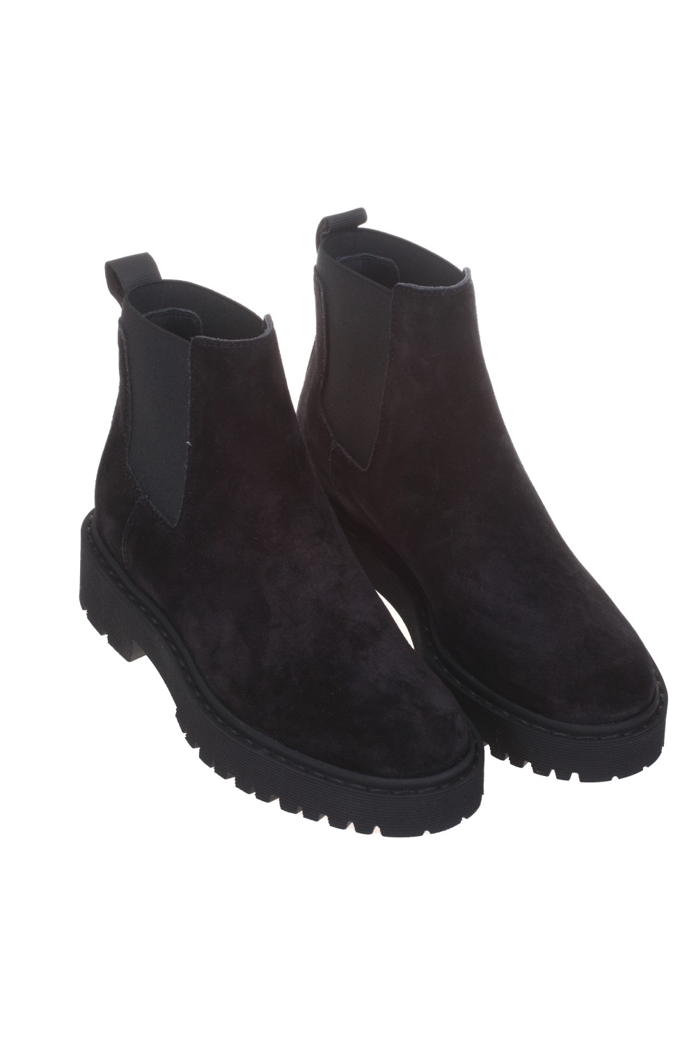 shop HOGAN Saldi Scarpe: Hogan Chelsea boot in suede, nero.
Tomaia in suede.
Inserti elastici.
Guardolo con cuciture a passo largo.
Fussbett in memory foam.
Suola in EVA.
Altezza totale 5 cm.
Custodia in tessuto inclusa.
Fabbricato in Italia.. HXW5430DG80BYE-B999 number 8970692