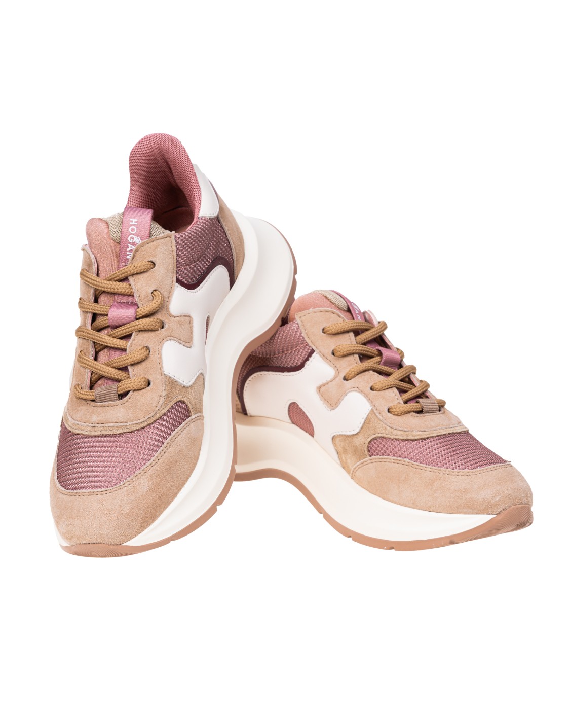 shop HOGAN  Scarpe: Hogan sneakers H585 rosa e beige.
Tomaia in pelle scamosciata.
Inserti in tessuto tecnico shiny.
Dettagli in pelle liscia e metallizzata.
H laterale ondulata in pelle liscia.
Fussbett in memory foam 5 mm.
Suola in gomma extralight.
Altezza totale 5,5 cm.
Custodia in tessuto inclusa.
Made in Italy.. HXW5850EK803HL-0YAV number 6426385