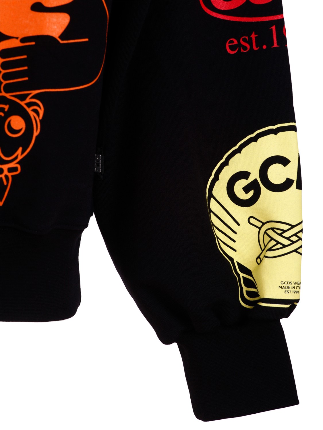 shop GCDS Saldi Maglia: GCDS felpa girocollo con stampe logo lettering.
Oversize fit.
Composizione: 100% cotone.
Fabbricato in Italia.. SS22M110102-02 number 7333015